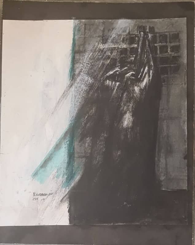 ترکیب مواد روی مقوا 50x40 cm